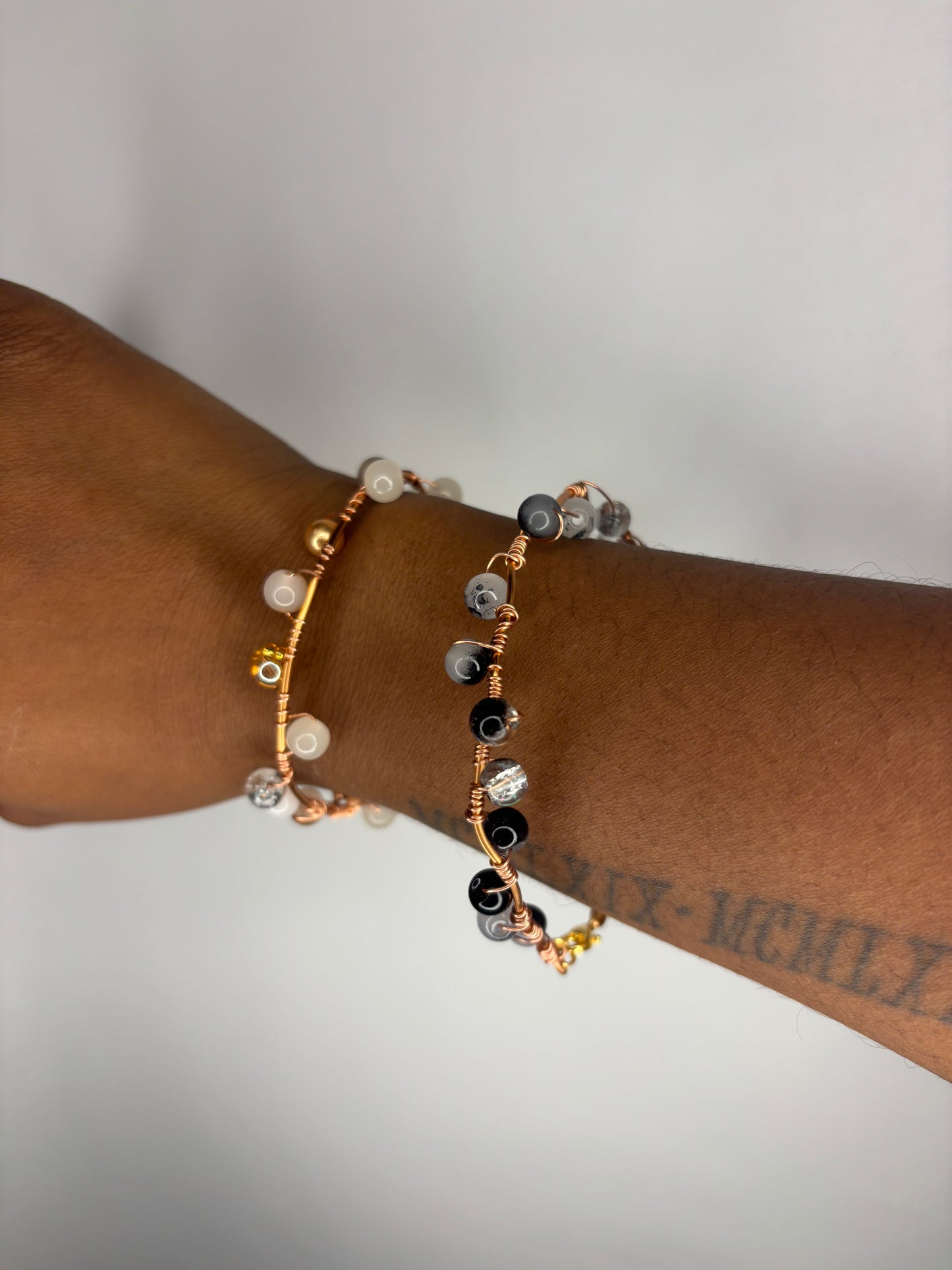 Copper Beaded Earrings